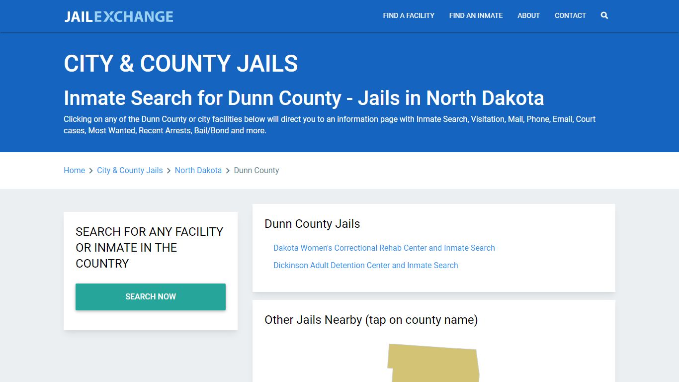 Inmate Search for Dunn County | Jails in North Dakota - Jail Exchange