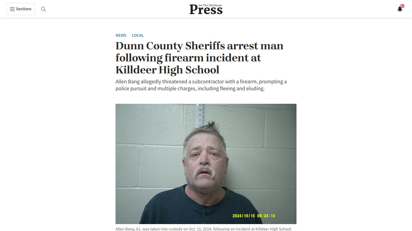 Dunn County Sheriffs arrest man following firearm incident at Killdeer ...